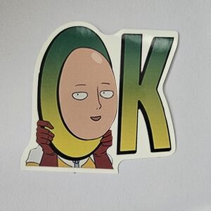 Saitama one punch man sticker, skateboard sticker, anime, manga